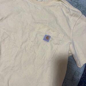 Carhartt Loose Fit T-Shirt in Pale Yellow with Printed Neck Label